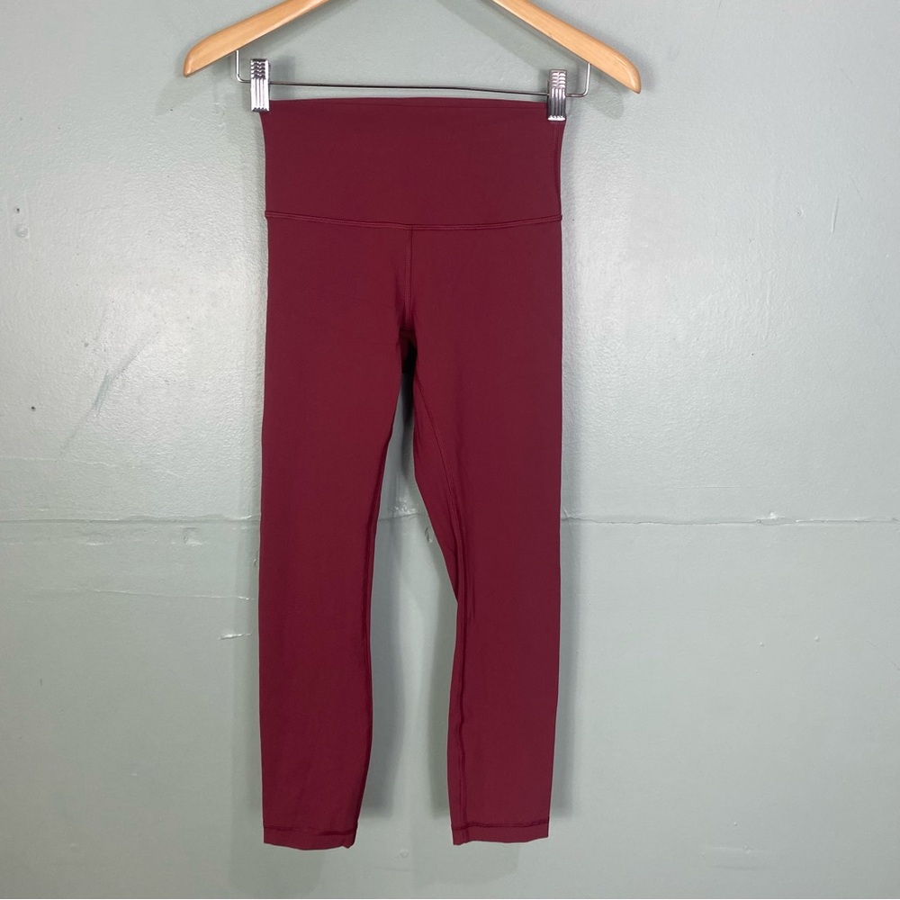 Lululemon Wunder Under Crop High Rise 23" Red Sz 4‎